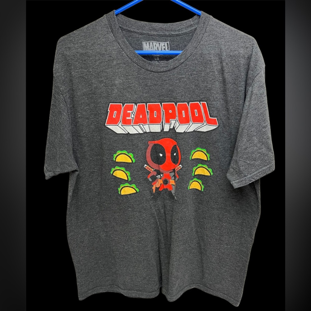 Marvel Deadpool T Shirt / Men’s Large/ Gray / Cotton Blend / Tacos Deadpool